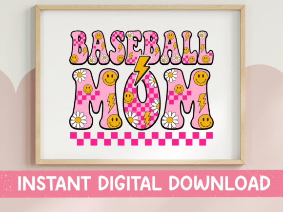 Baseball Mom SVG PNG Checkered Retro Review