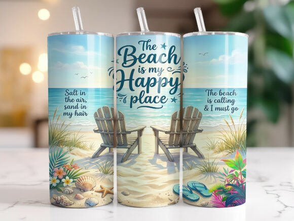 Beach Quote 20oz Tumbler Wrap PNG Review