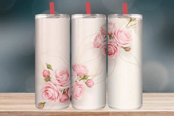Blush Rose Gold Floral 20oz Tumbler