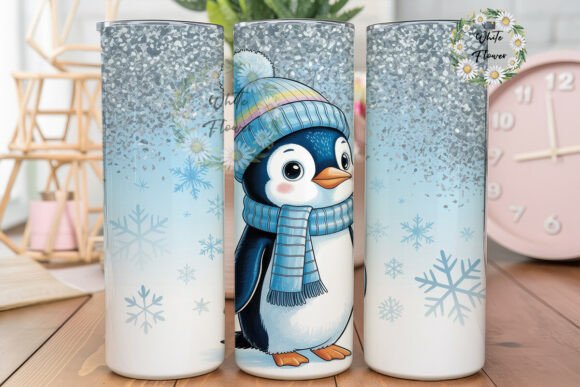 Cute Winter Penguin 20oz Tumbler Wrap