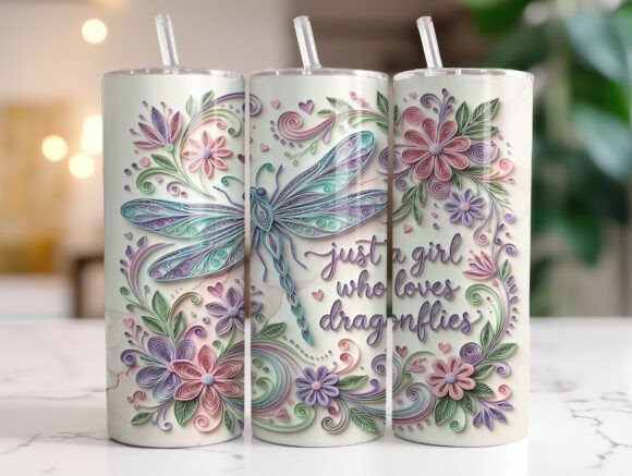 Dragonfly Floral Quote Tumbler Wrap Review