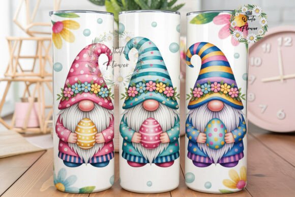 Easter Gnome Floral Tumbler Wrap PNG Review
