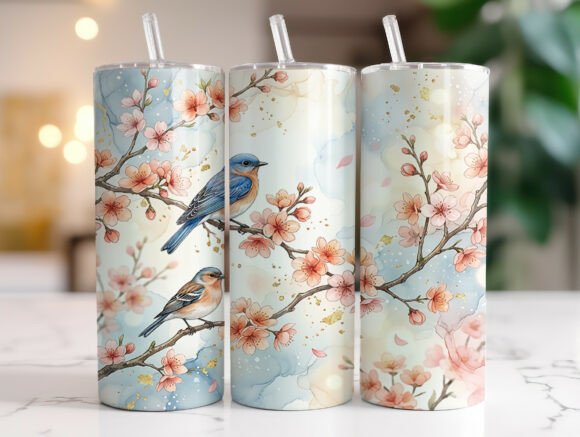 Floral Bird Tumbler Wrap Design Review