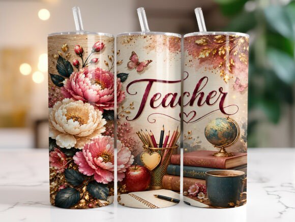 Floral Teacher Sublimation Tumbler Wrap Review
