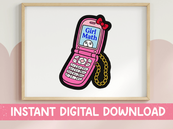 Girl Math Flip Phone Pink SVG Review for Embroidery Projects