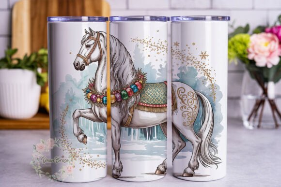Majestic Winter Horse Tumbler Wrap PNG Review