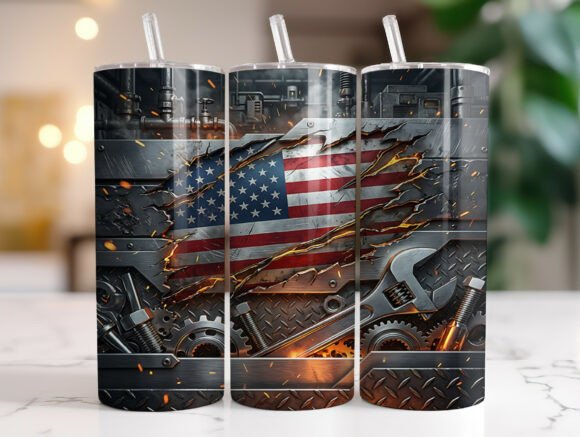 Patriotic Mechanic Tools Tumbler Wrap Design Review