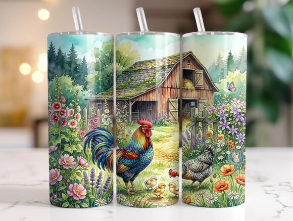 Rooster Chickens 20oz Skinny Tumbler PNG Review