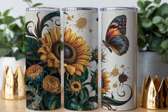 Sunny Sunflower Butterfly 20oz Tumbler Design Review