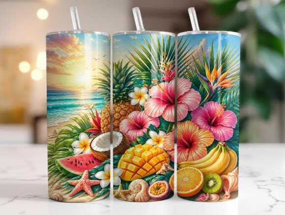 Tropical Summer Beach 20oz Tumbler Wrap Review