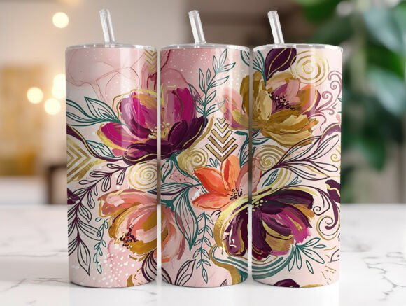Whimsical Summer Flower Tumbler Wrap Design Review