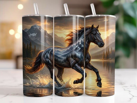 Wild Horse Mountain Tumbler Wrap PNG Review